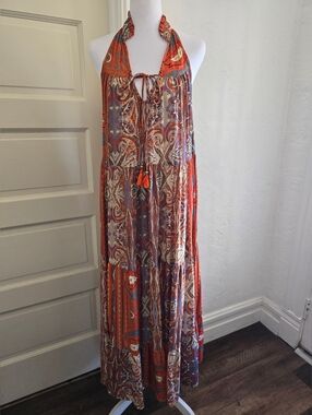 Fashion Fuse Boho Halter Maxi Dress